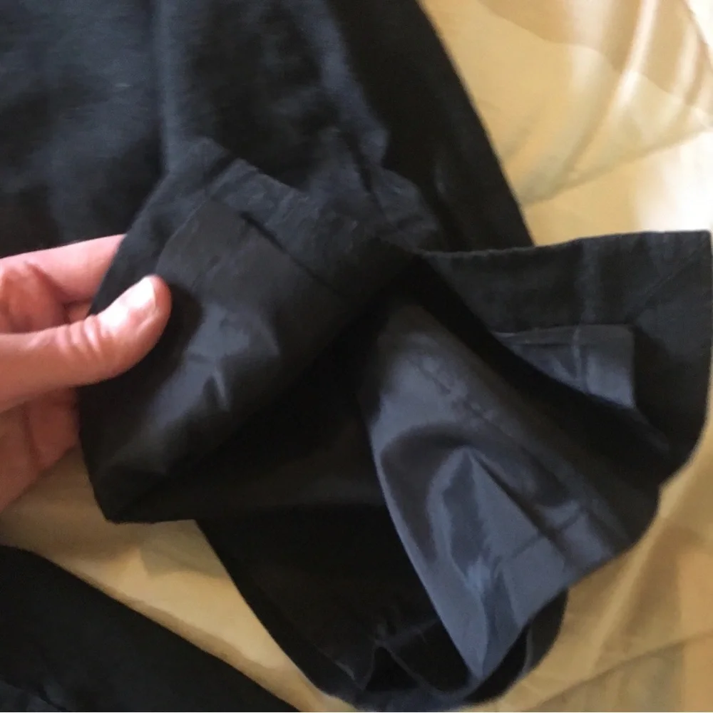 Banana Republic Martin Linen Blend Black Pants with Button Detail Size 4 Long